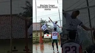 Blok Satu Tangan YUDI KENDIL Ke Pemain Jepang #volleyball #shorts #tarkam #yudikendil