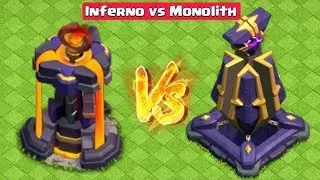 Monolith Vs Inferno Tower ( Who's Better )  Clash of Clans