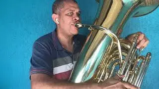 Tuba wntu1 5/4 4 pistos Tocando  o Hino    Ccb Hin&aacute;rio5 N&deg; 118 Fiel Salvador &egrave; Jesus