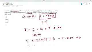 IIT JAM 2024 - Slope of IS Curve