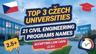 Top 3 Czech Universities Offering 21 Civil Engineering Masters Programs for Low CGPA Students (2.5+)