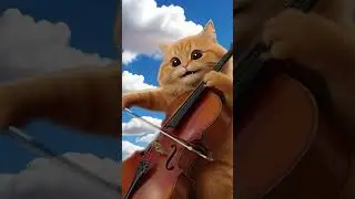 Ai Orange Cat Play Cello