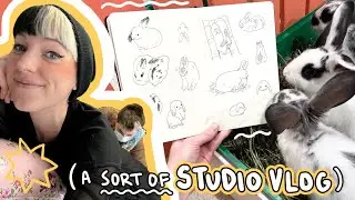 STUDIO VLOG ✦ sketching rabbits, birds and talking tattoos! | freelance illustrator daily life