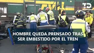 Tren impacta automóvil en la alcaldía GAM; bomberos auxilian a conductor