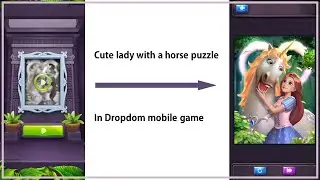 Cute Lady With A Horse Puzzle in dropdom mobile game