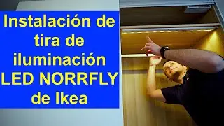 Instalaci&oacute;n de tira de iluminaci&oacute;n LED NORRFLY de Ikea