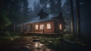 Addormentarsi immediatamente con Pioggia battente e tuono sulla tranquilla strada forestale di notte