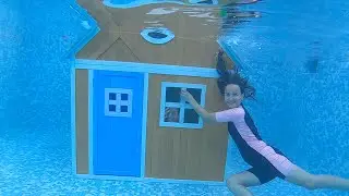 Une blague pour ma copine ! Je jette la maison en bois de ma copine dans la piscine !
