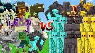 OP BOSSES vs DIAMOND & NETHERITE & GOLD Army !