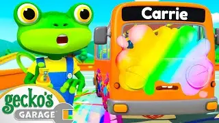 Rainbow Bus Runaway! | Gecko's Garage | Fun Kids Cartoon | Kids Videos