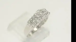Diamond Pyramid Ring 18K White Gold .70CT Size 6 - 30905