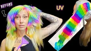 Finishing my HOLO PRISM Hair Transformation! Dyeing PINK Rainbow Hair!