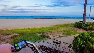 [4K HDR] Sunset Bike Ride along the Beach |🌴 Oahu, Hawaii