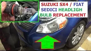 Headlight Bulb Replacement Suzuki SX4 Fiat Sedici 2006 2007 2008 2009 2010 2011 2012 2013