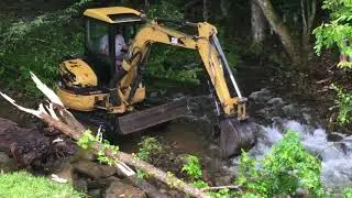 Cat 304 CR mini in the stream
