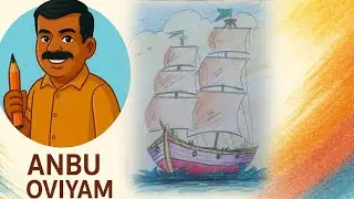 Sailing Ship Drawing ⛵ | Colour Pencil Shading | Sea Art | @anbu.oviyam 