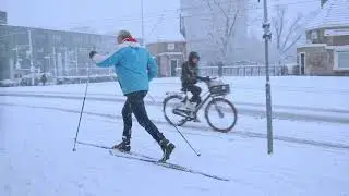 A snowy day in Amsterdam