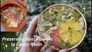Stunning Epoxy Resin Coasters with Real Flowers and Gold Flakes! (Beginner Friendly!!)
