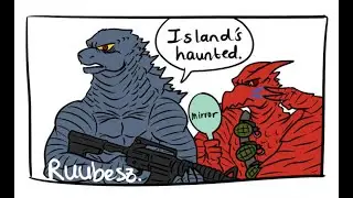 Godzilla KOTM Годзилла и Родан посещают Страшный Остров Черепа! (Godzilla Comic Dub)
