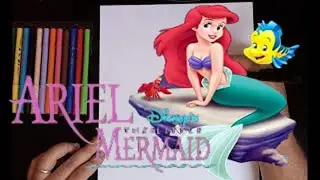 How to draw and color #58 Ariel / Comment dessiner et colorier Ariel la petite sir&egrave;ne #58