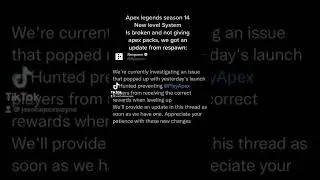 Apex legends season 14 new level system is broken, no packs levelin UPDATE #apex #apexlegends #memes