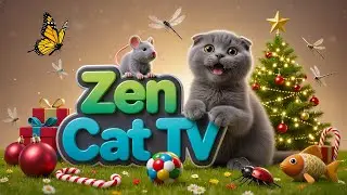 Zen Cat TV | Cat Games Christmas – Festive Indoor Fun & Playful Garden Animals #74