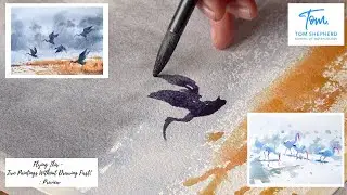 Flying Ibis - Two Paintings Without Drawing First! : Preview with Tom Shepherd School of Watercolour