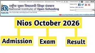 Nios Oct 2026 Admission | Fee | Exam | Result |  NIOS  #nios #exam #april #ode #admission #ode 