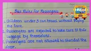 Bus Rules For Passengers//Rules & Regulations Of Bus//English Writing #anmolhandwritting