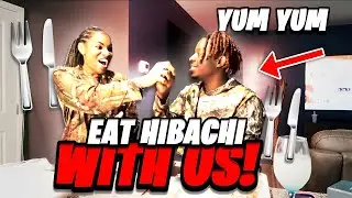 Hibachi Mukbang & Card Game 🎴 | Couple Answers Awkward Questions 😳 | Ty & Cammy