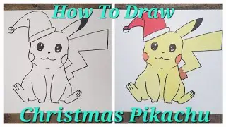 How To Draw Pikachu With A Santa Christmas Hat