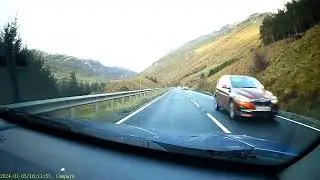 Ascending the dreaded & dangerous Rest and Be Thankful pass on A83 after Arrochar Argyll Scotland UK