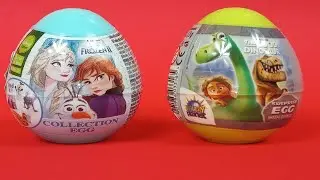 Surprise Eggs Unboxing The Good Dinosaur Frozen II DISNEY Toys | Huevos sorpresa de dinosaurios