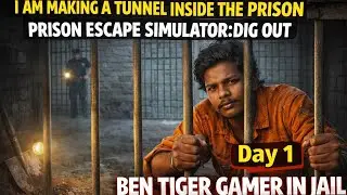 Day 1 I AM MAKING A TUNNEL INSIDE THE PRISON/PRISON ESCAPE SIMULATOR:DIG OUT 🧑‍✈️👀🥄