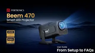 Portronics Beem 470 | Smart LED Projector with Android 11, 4500 Lumens & 150&rdquo; Display