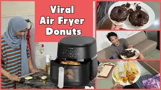 I tried Donuts in Air Fryer | Food Challenge ❤️ | NO KITCHEN 