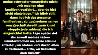 meine schwester lud alle zur familienkreuzfahrt ein – nur mich nicht. tage später flehte ihr anwalt