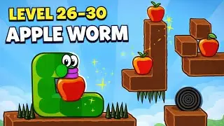 Apple Worm 🪱🍏 Levels 26&ndash;30 | Tricky Puzzle Run