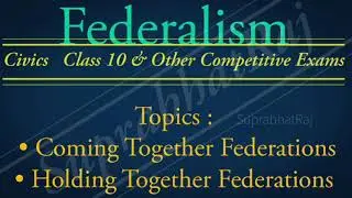 Federalism Civics Class 10. Coming Together/Holding Together Federations