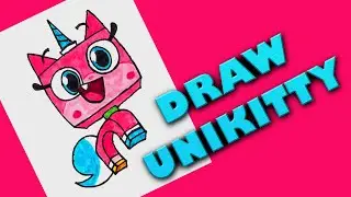 HOW TO DRAW UNIKITTY Step by Step Drawing Tutorial For Kids. Guided Lego character follow along