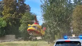 [GRAVE INCIDENTE IN MOTO] Elisoccorso Como in decollo