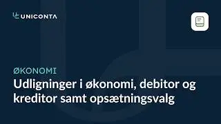 Udligninger i &oslash;konomi, debitor og kreditor samt ops&aelig;tningsvalg