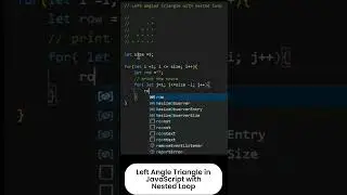 Left angled triangle in JavaScript  with nested loop#javascript#beginner#patternprinting#nestedloop