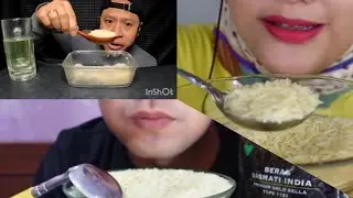 ASMR RAW RICE EATING // KOMPILASI EATING MAKAN BERAS BASMATI EATING 