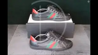 #QD0218 - Gucci Ace &rsquo;Black Leather&rsquo; (45.5) 😁