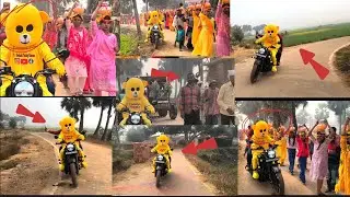 Teddy bear Julush yatra Public reactions?  Ram dal julush yatra Teddy bear public on reaction video 