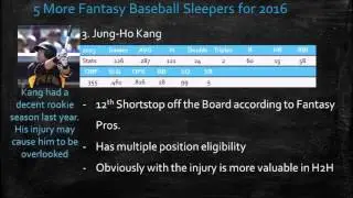 5 more Fantasy Baseball Sleepers for 2016