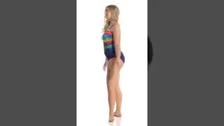 Longitude Plus Size Sweet Sunset X-Back One Piece Swimsuit | SwimOutlet.com