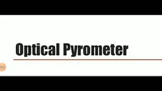 Optical Pyrometers for temperature measurement