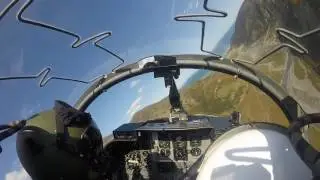RNZAF Strikemaster jet flight from Wellington airport, New Zealand